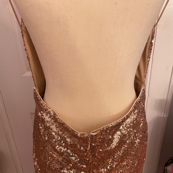 Rose Gold Backless Long Dress - Picture 3 of 4